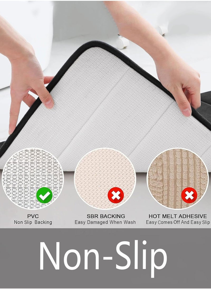 Garlo Memory Foam Bath Mat Rug, 24" x 16", Ultra Soft and Non-Slip Bathroom Rugs, Water Absorbent and Machine Washable Bath Rug for Bathroom, Shower, and Tub, Black  - Image 4