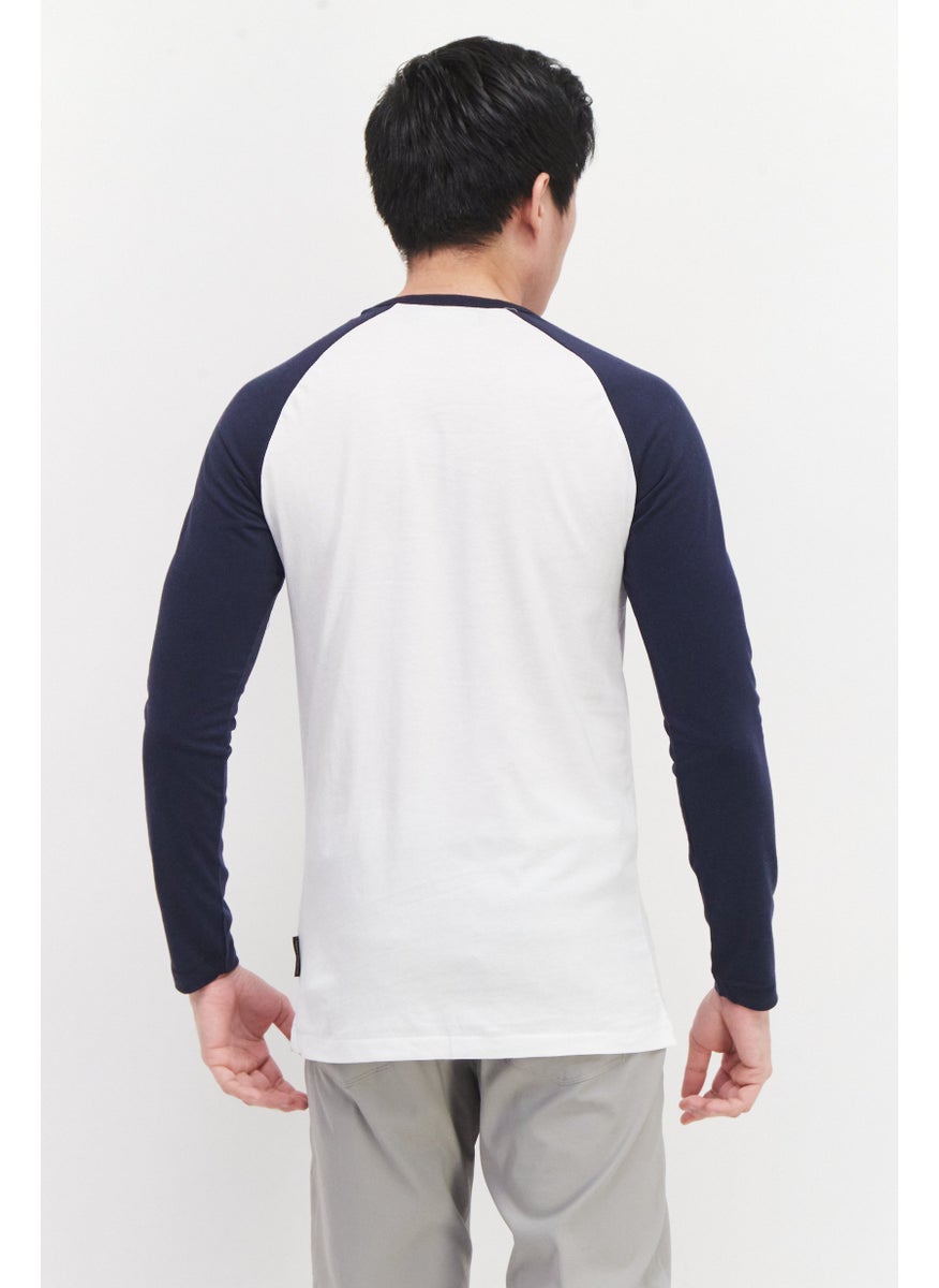 French Connection Men 2 Pcs Round Neck Long Sleeve Brand Logo T-Shirt, White  - Image 2