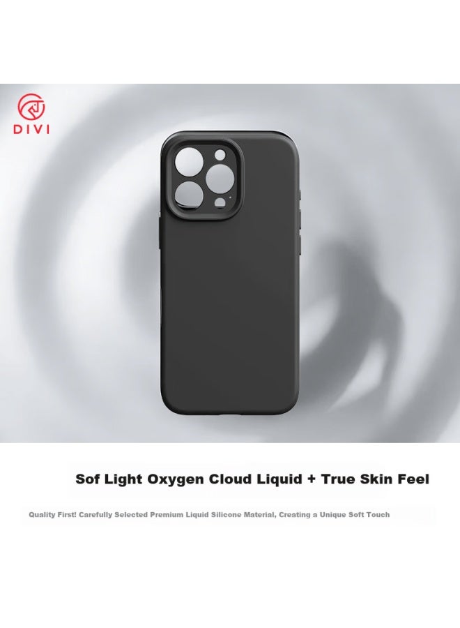 Divi Zero-feel Liquid Silicone Case For Iphone 14, Full Coverage Shockproof Anti-scratch Skin-friendly Ultra-thin Soft Cover, Black - Image 2