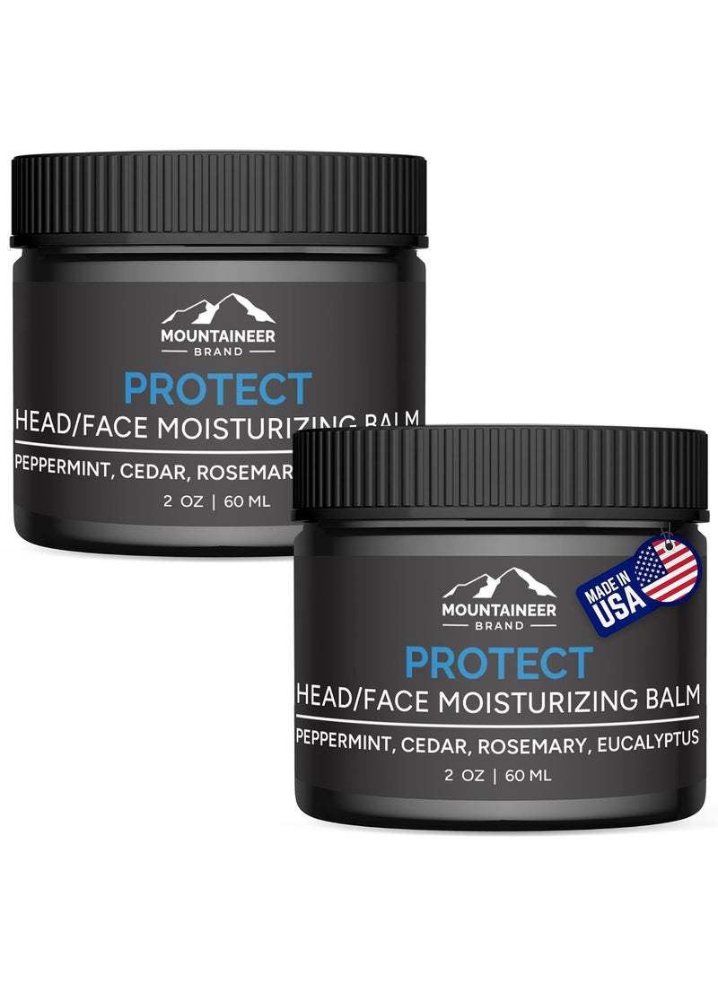 mountaineer brand Mountaineer Brand Bald Head Care For Men  Protect Moisturizing and PostShave Healing Balm  NonGreasy Scalp and Face Matte Moisturizer Lotion  Natural Botanical Blend  2 pack 2oz 