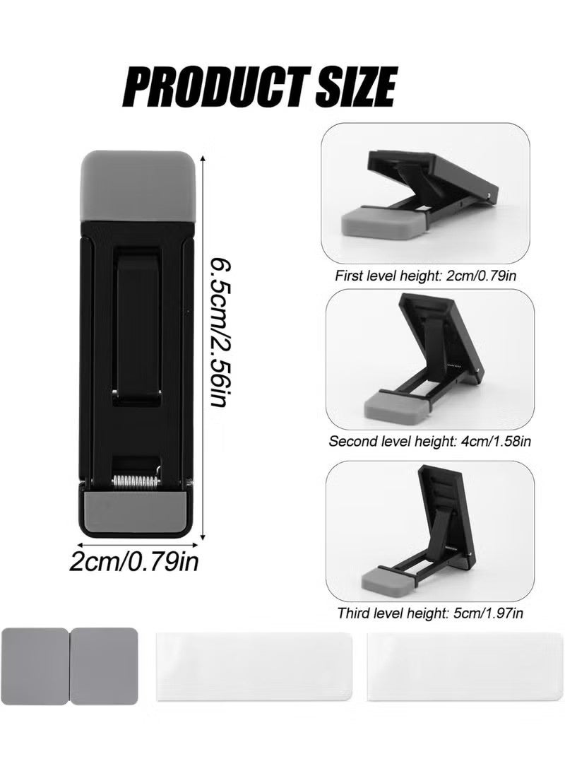 حامل لوحة مفاتيح قابل للطي من قطعتين للمكتب، قابل للتعديل والإمالة، وأقدام محمولة صغيرة للكمبيوتر المحمول، ورافعة مريحة للوحة مفاتيح الكمبيوتر مع وسادات مضادة للانزلاق، ملحقات المكتب (أسود) - Image 2