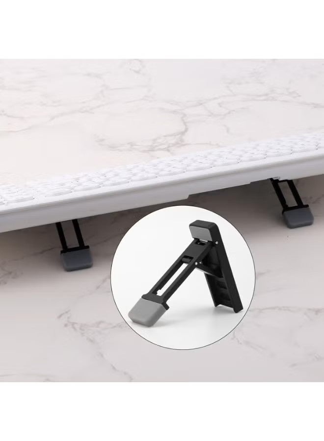 حامل لوحة مفاتيح قابل للطي من قطعتين للمكتب، قابل للتعديل والإمالة، وأقدام محمولة صغيرة للكمبيوتر المحمول، ورافعة مريحة للوحة مفاتيح الكمبيوتر مع وسادات مضادة للانزلاق، ملحقات المكتب (أسود) - Image 3
