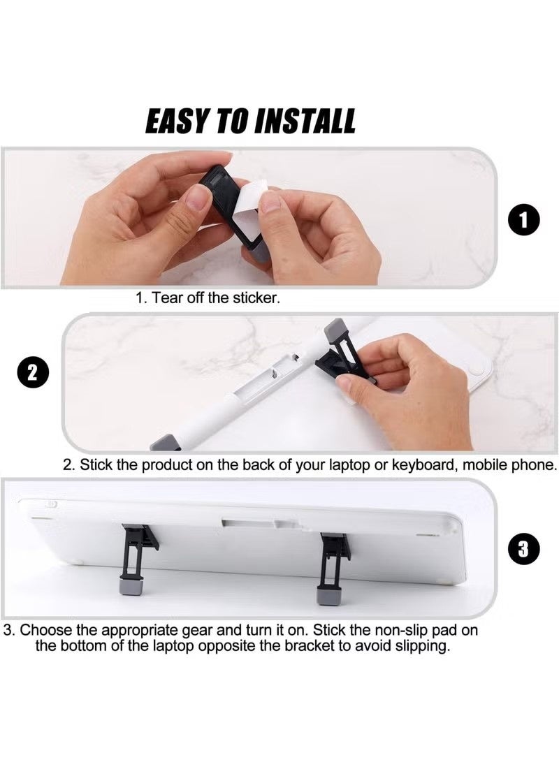 حامل لوحة مفاتيح قابل للطي من قطعتين للمكتب، قابل للتعديل والإمالة، وأقدام محمولة صغيرة للكمبيوتر المحمول، ورافعة مريحة للوحة مفاتيح الكمبيوتر مع وسادات مضادة للانزلاق، ملحقات المكتب (أسود) - Image 5
