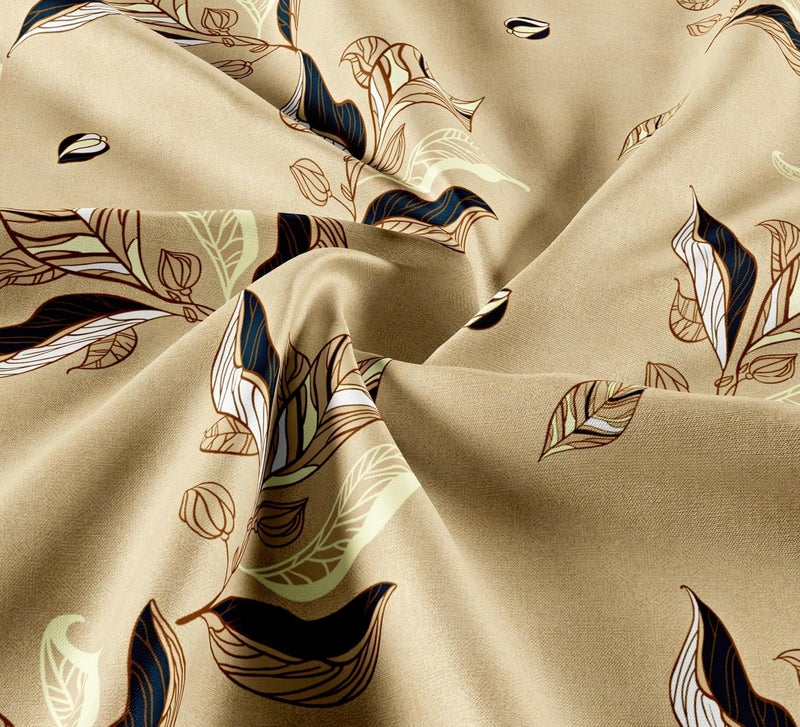 DECOREZA 350 TC Queen Size Elastic Fitted Bedsheet with Deep Pocket Cotton Feel Bed Sheet for Double Bed, Soft, Breathable & Wrinkle-Resistant, Includes 2 Pillow Covers, Size - 60"x78" Ochre Yellow - Image 5