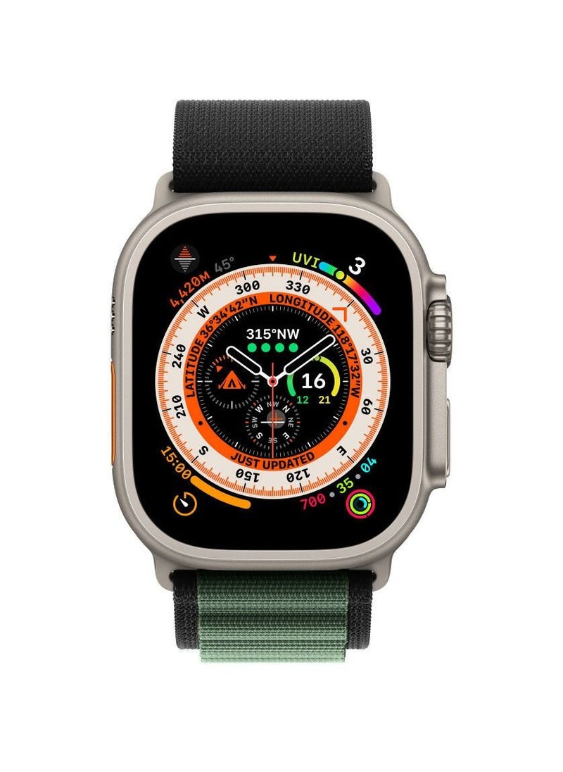 CATANES Alpine Loop Band 49mm 45mm 44mm for Apple Watch Series Ultra/8/SE/7/6/5/4/3/2/1 Nylon Woven Textile Loop Sport Strap Wristband Green/Black  - Image 2