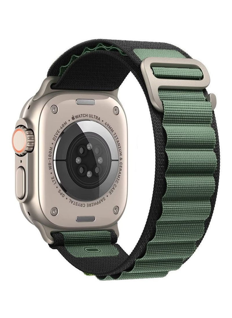 CATANES Alpine Loop Band 49mm 45mm 44mm for Apple Watch Series Ultra/8/SE/7/6/5/4/3/2/1 Nylon Woven Textile Loop Sport Strap Wristband Green/Black  - Image 4