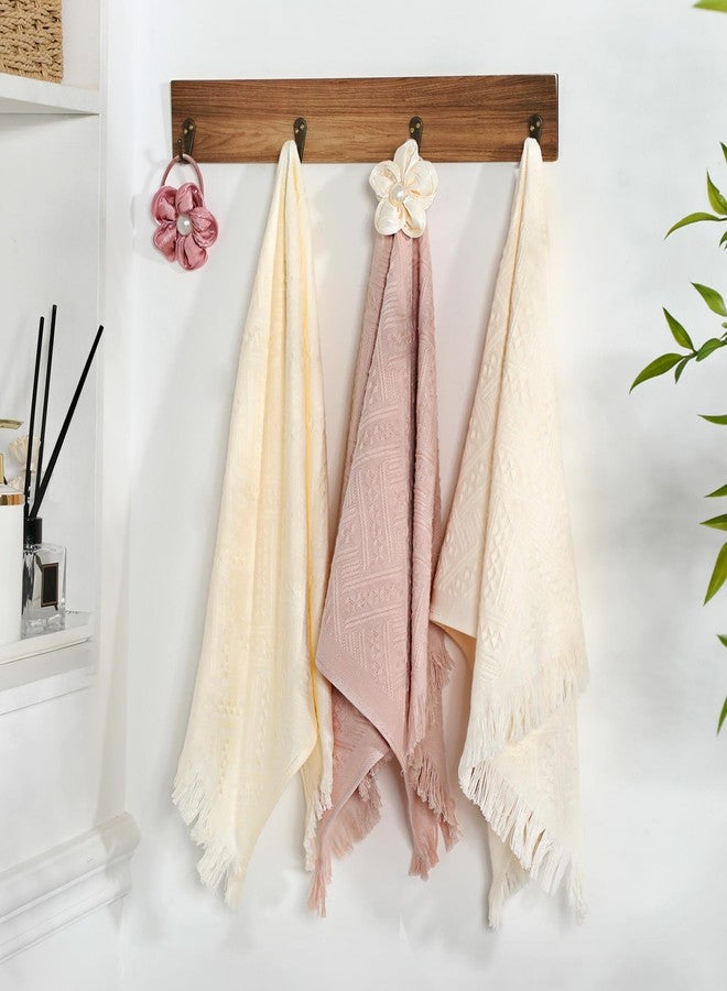 Tegeme 3 Pcs Decorative Pink Mauve Hand Towels with Flower Hairband 13 x 29'' Pink Coquette Floral Towels for Bathroom Cotton Absorbent Bath Decor for Xmas Gift Yoga Spa - Image 5