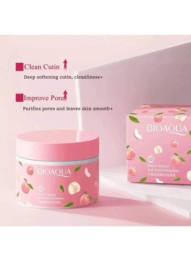 BIOAQUA Peach Extract Exfoliation, Peach Extract Fruit Acid Exfoliating Face Gel, Exfoliation Dead Skin Remover Brightening Peeling Scrub for Smooth Skin 140 g - Image 2