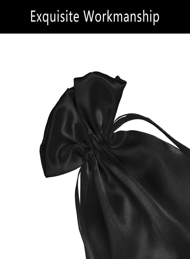 AKLVBL 50 Pack 6x9.5 Black Satin Bags Small Gift Bags, Jewelry Drawstring Pouch, Wedding Favor Bags, Baby Shower Bags, Party Favor Bags,Satin Gift Bags - Image 5