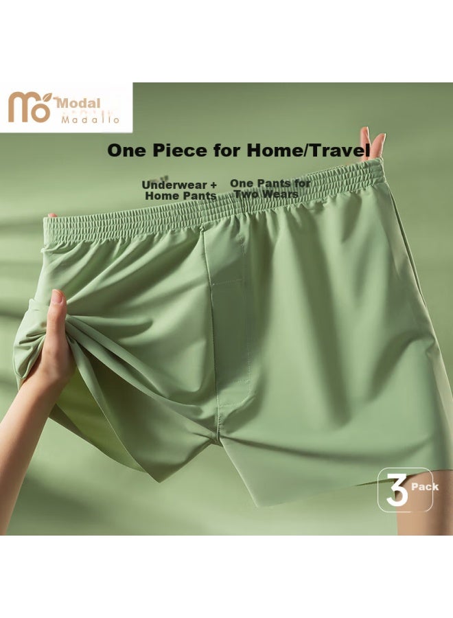 Modal Modaier Ice Silk Aladdin Pants Men's Underwear, Thin Breathable Boxer Briefs, Loose-fitting Naked Feel Sleepwear, Home Pants, New For 25 Years - Image 1