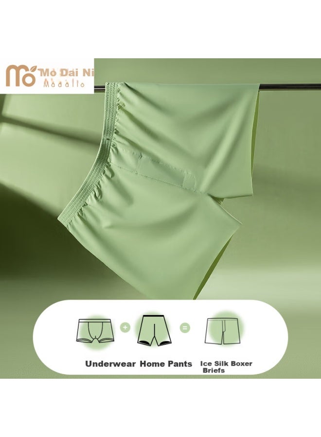 Modal Modaier Ice Silk Aladdin Pants Men's Underwear, Thin Breathable Boxer Briefs, Loose-fitting Naked Feel Sleepwear, Home Pants, New For 25 Years - Image 2