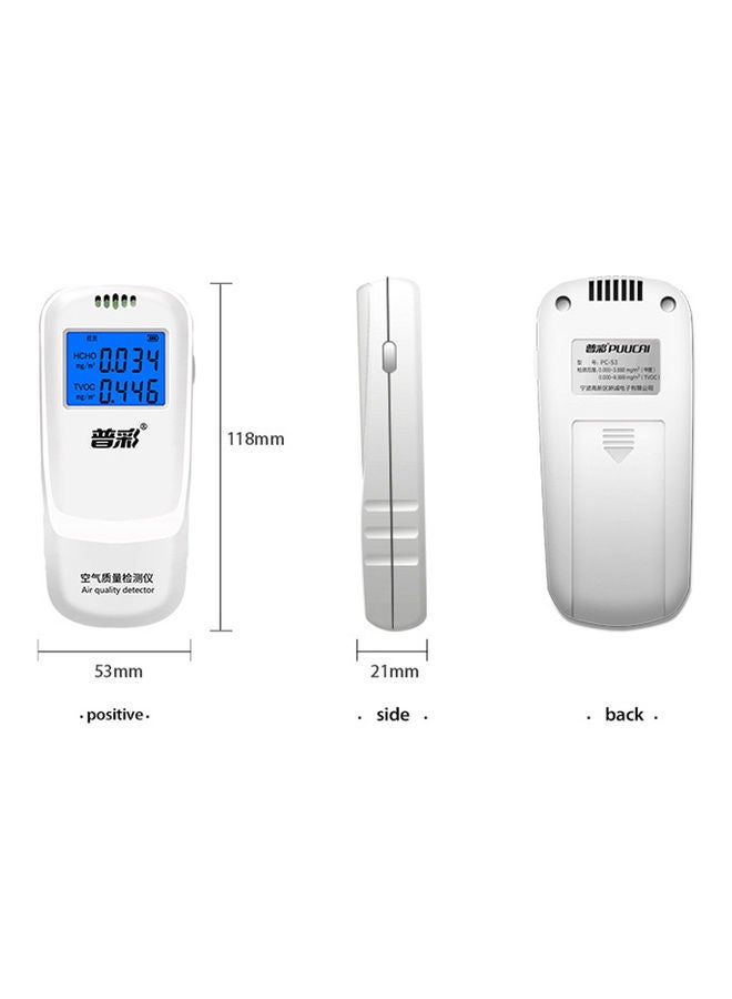 NIBEMINENT Portable Air Quality Tester White  - Image 2