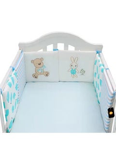 Hanayo 6-Piece Set of High-quality Cotton Baby Crib Cot Bumper Cushion With 100% Polyester Filling  - Image 1