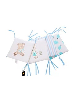 Hanayo 6-Piece Set of High-quality Cotton Baby Crib Cot Bumper Cushion With 100% Polyester Filling  - Image 2