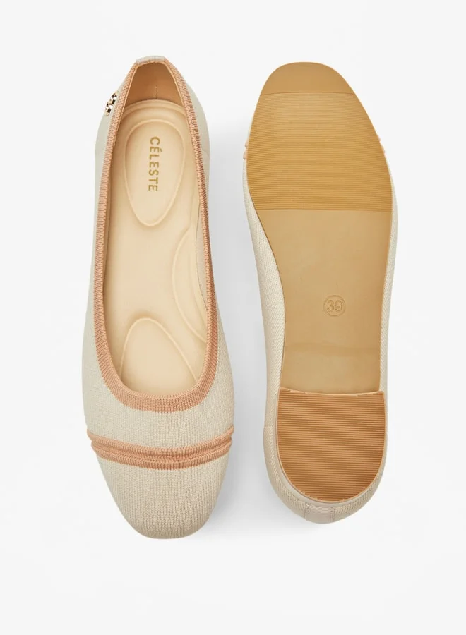 سيليست Women's Textured Slip-On Ballerina Shoes
