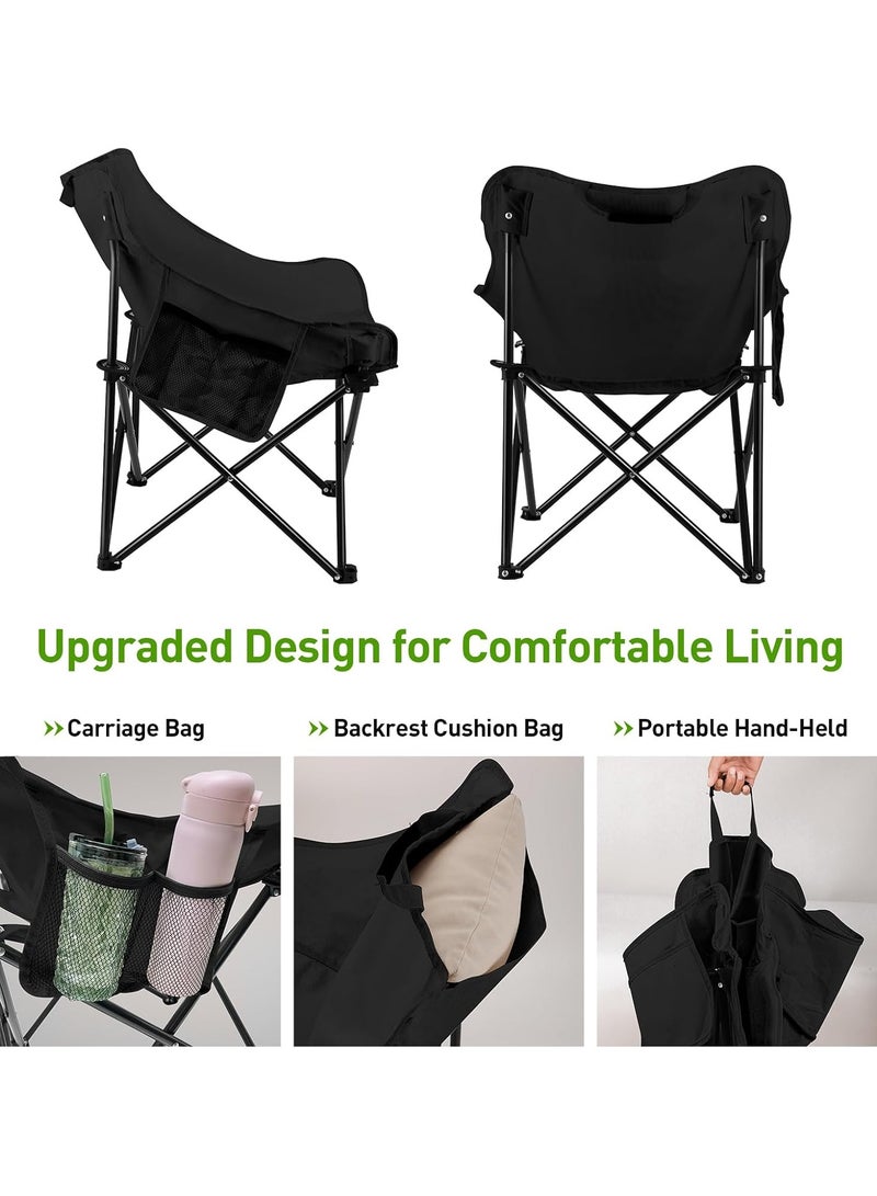 LINGWEI Outdoor Camping Chair with Carry Bag Lightweight seat Portable Heavy Duty Foldable Chair for Camping, Hiking,Fishing, Beach, BBQ and Picnics - Image 4