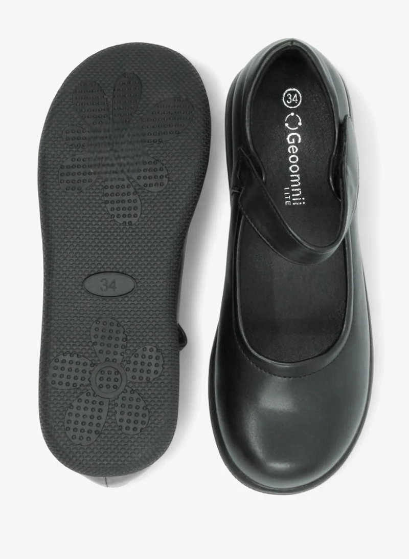 Geoomnii Black Girls School Shoes – Comfortable Black Formal Uniform Footwear for Daily Wear | Non-Slip Sole, Durable Stitching, Cushioned Insole | Back to School Essentials for Women | Best Price UAE