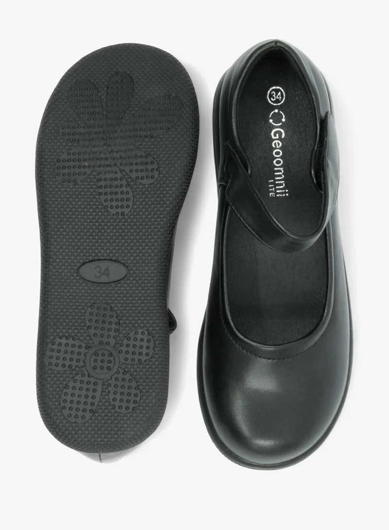 Geoomnii Girls School Shoes – Comfortable Black Formal Uniform Footwear for Daily Wear | Non-Slip Sole, Durable Stitching, Cushioned Insole | Back to School Essentials