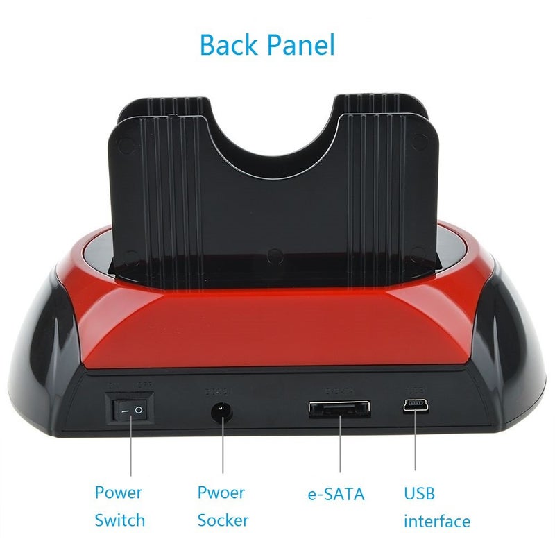 Microware محطة توصيل الأقراص الصلبة - فتحتان USB 2.0 إلى IDE SATA 2.5" 3.5" مع قارئ بطاقات SATA I II III (لا يدعم WD IED) - Image 4