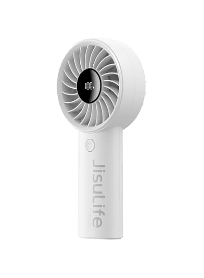 Handheld Fan Life4【5-Speed Turbo Wind Pro】,3600mAh Portable Rechargeable Fan with LED Display, Lanyard;Summer Essentials for Travel,Beach,Vacation,Makeup,Concerts-Gery - Image 1