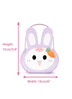 Lazada Lazada Easter Bunny Basket Bag Rabbit Bucket Tote for Easter Egg Hunts Easter Decors Candy Gift Basket Purple 6"  - Image 4