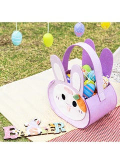 Lazada Lazada Easter Bunny Basket Bag Rabbit Bucket Tote for Easter Egg Hunts Easter Decors Candy Gift Basket Purple 6"  - Image 2