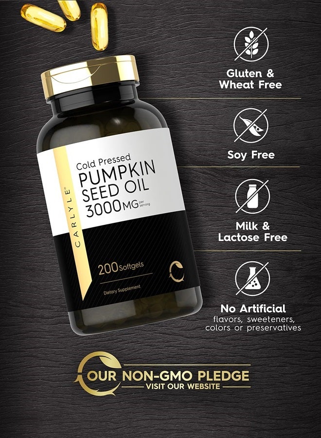 Carlyle زيت بذور اليقطين | 3000 ملغ | 200 كبسولة لينة | صيغة خالية من الكائنات المعدلة وراثيًا وخالية من الغلوتين | مكمل غذائي مضغوط على البارد - Image 4