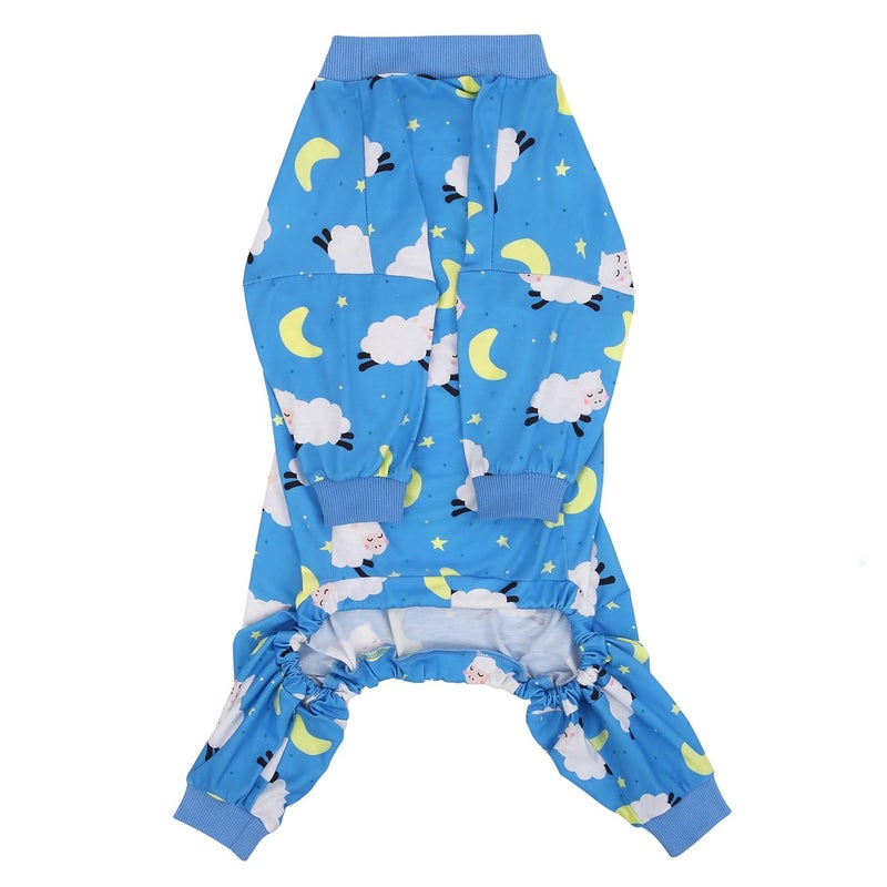 HDE Dog Pajamas One Piece Jammies Jumpsuit Pet Clothes Outfit Stretchy Lightweight Comfy Shirt Pjs for M-3XL Dogs Counting Sheep - 2XL - Image 5
