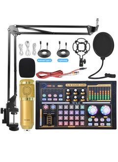Golden BM800+DJ18 Sound Card Kit, Live Streaming Computer, Mobile Phone Live Streaming Sound Card Equipment Complete Microphone Sound Card Kit