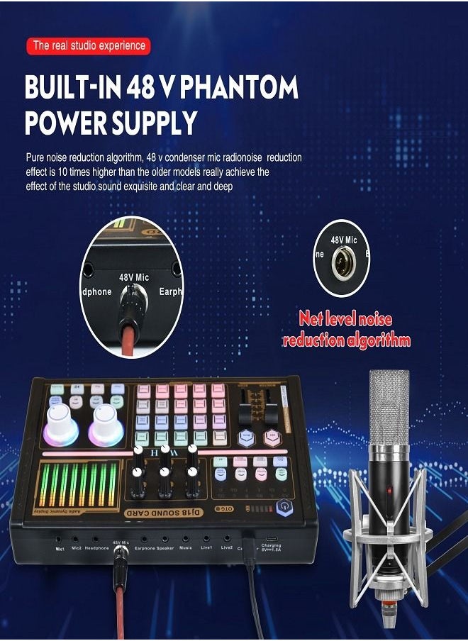 Sunbmebge - Golden BM800+DJ18 Sound Card Kit, Live Streaming Computer, Mobile Phone Live Streaming Sound Card Equipment Complete Microphone Sound Card Kit - Image 1
