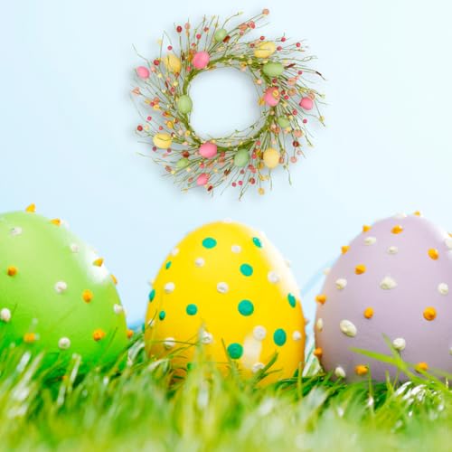 WreathDream Easter Wreaths for Front Door Easter Egg Wreath with Colorful Eggs,Berry for Front Door Indoor Outdoor Party Home Wall Window Festival Decoration - Image 4