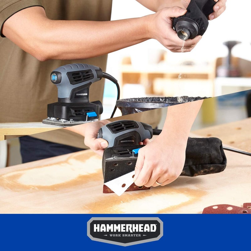HAMMERHEAD 2.0-Amp 1/4 Sheet Palm Sander with 12pcs Sandpaper– HAPS020 - Image 5