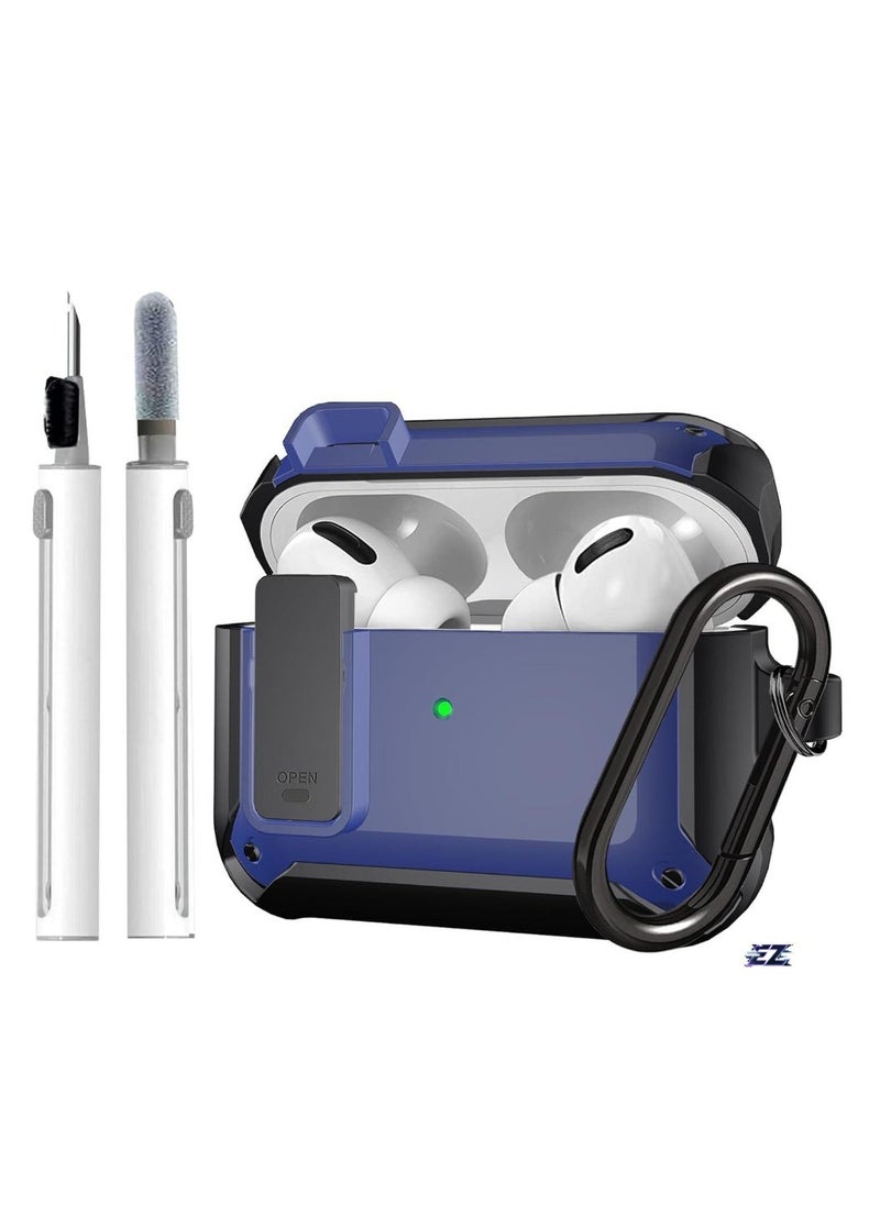 ELTRAZONE Upgraded [Secure Lock] Armor AirPods Pro Case – Shockproof Protective Cover with Secure Lock, Cool Black/Blue Design, Durable for Apple AirPods Pro, Drop-Proof, Shock-Resistant Case for Men & Women - Image 1