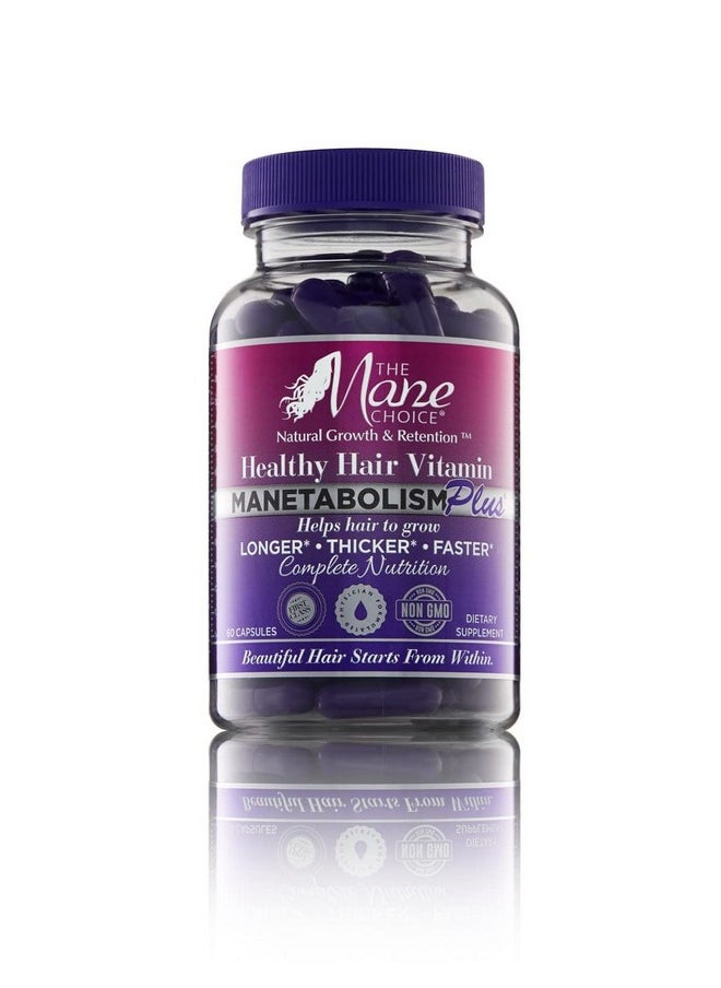 THE MANE CHOICE - Manetabolism Plus Healthy Hair Growth Vitamins Complete Nutrition Supplements For Longer Thicker And Healthier Hair (60 Capsules) - Image 1
