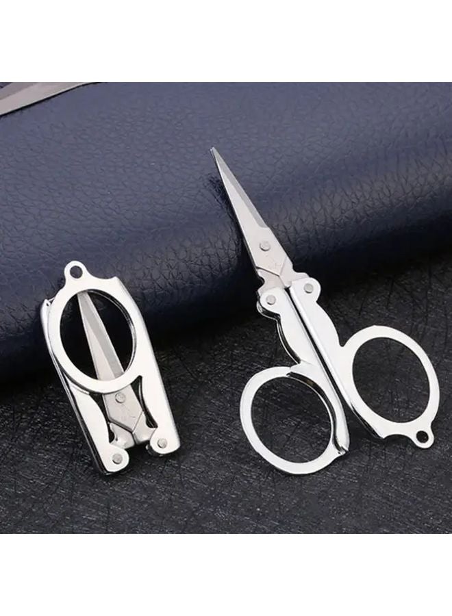 Heavy Duty Folding Scissors Big Size Silvery Sharp Blades Portable For DIY Office Travel - Image 1