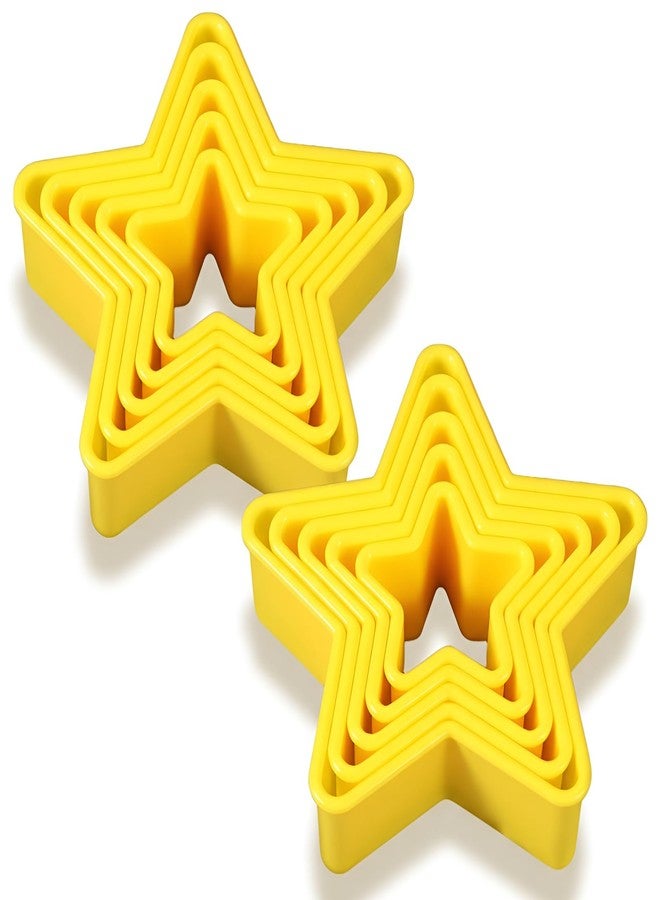 Jingmore 2 Sets Plastic Star Cookie Cutter, Christmas Star Shapes Cookie Cutters Molds for Baking, Biscuit - Image 1