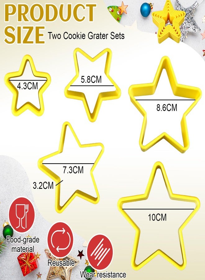 Jingmore 2 Sets Plastic Star Cookie Cutter, Christmas Star Shapes Cookie Cutters Molds for Baking, Biscuit - Image 2