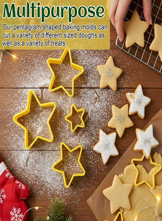 Jingmore 2 Sets Plastic Star Cookie Cutter, Christmas Star Shapes Cookie Cutters Molds for Baking, Biscuit - Image 4