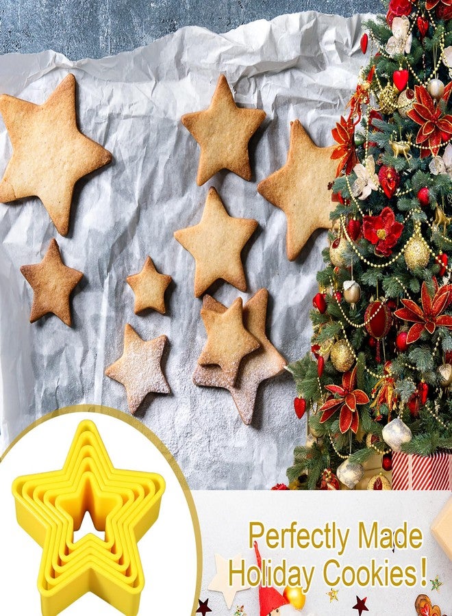 Jingmore 2 Sets Plastic Star Cookie Cutter, Christmas Star Shapes Cookie Cutters Molds for Baking, Biscuit - Image 3