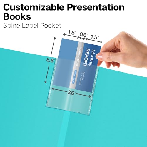 Dunwell 11x14 Art Portfolio Folder (Aqua), Presentation Binder with 24 Pockets, Large 11 x 14 Portfolio Binder, Acid-Free Poly Cover and Sleeves - Image 2