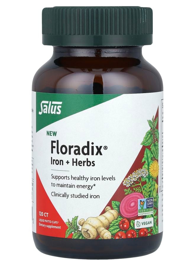 فلوراديكس® حديد + أعشاب 120 كبسولة سائلة من النباتات