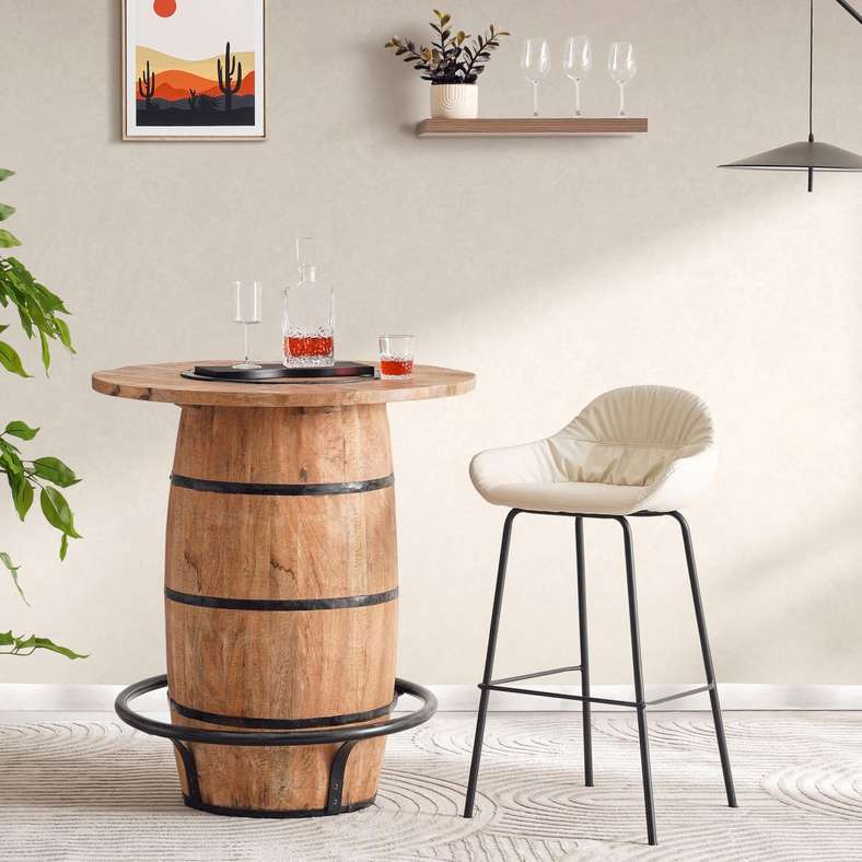 Pan Home كرسي بار مالاكا - أبيض للرجال والنساء - Image 1