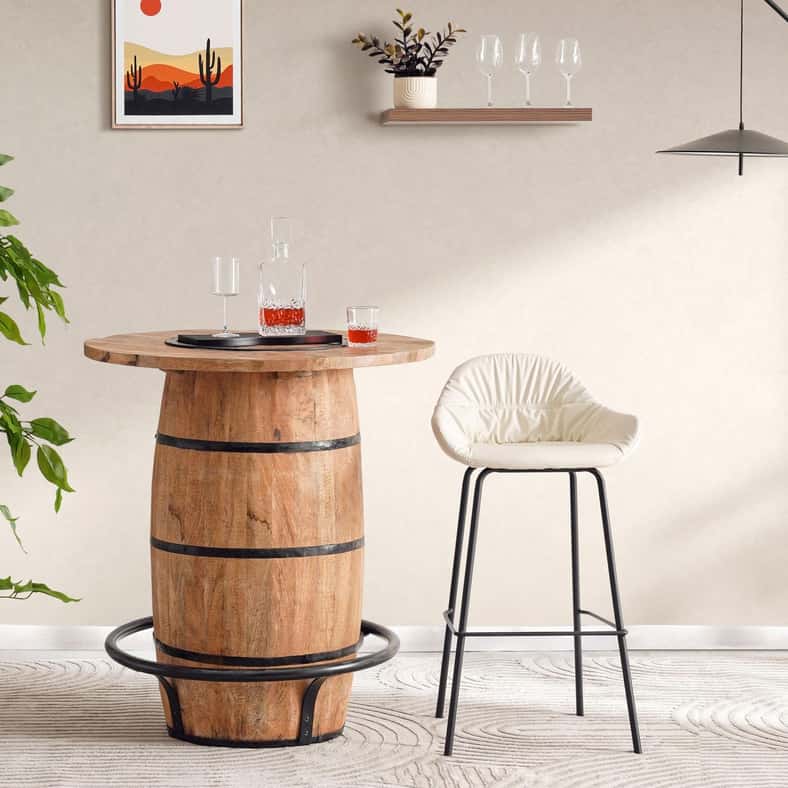 Pan Home كرسي بار مالاكا - أبيض للرجال والنساء - Image 2