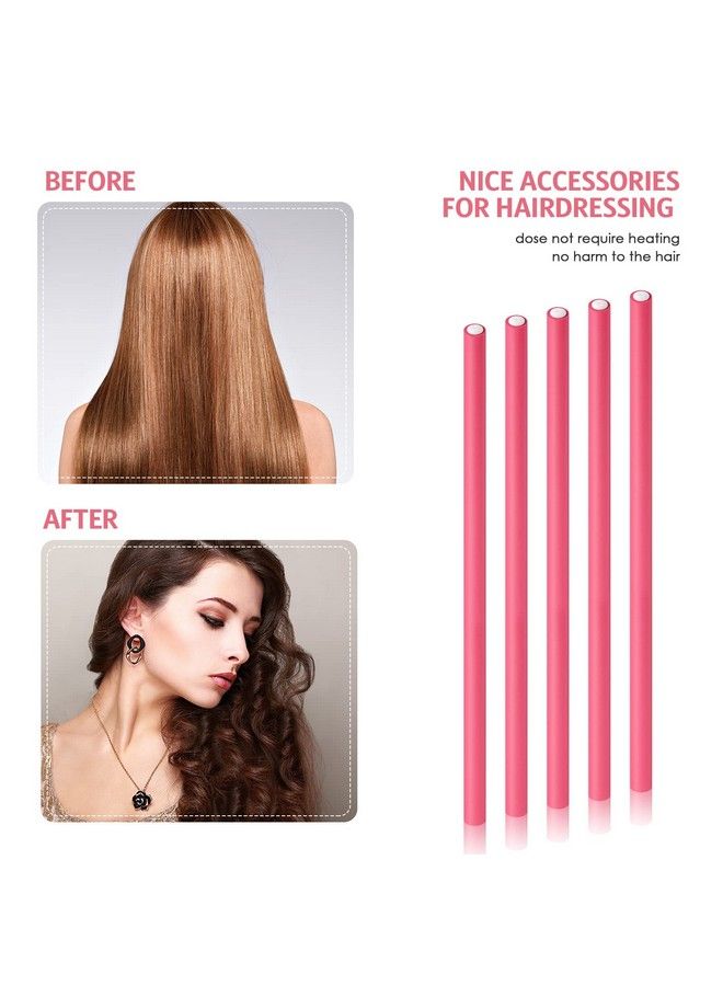 Chuangdi 20 Pieces Flexible Curling Rods Twist Foam Hair Rollers Soft Foam No Heat Hair Rods Rollers Curlers And Steel Pintail Comb Rat Tail Comb For Women Girls Long And Short Hair (Dark Pink0.31 X 9.4 Inch) - Image 5