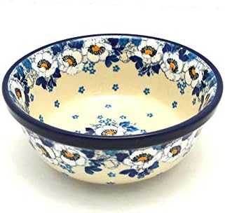 Polish Pottery Gallery وعاء بولندي للفطائر  سلطة  الخشخاش الأبيض - Image 1