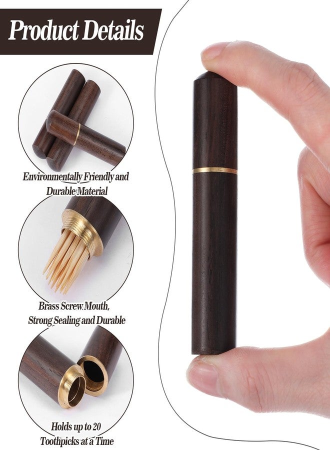 guduling 6pcs Wooden Toothpick Holder, Wood Pocket Toothpick Holder for Purse, Portable Pocket Toothpicks Holders for Toothpicks Needle and Other Small Object Women Men - Image 3