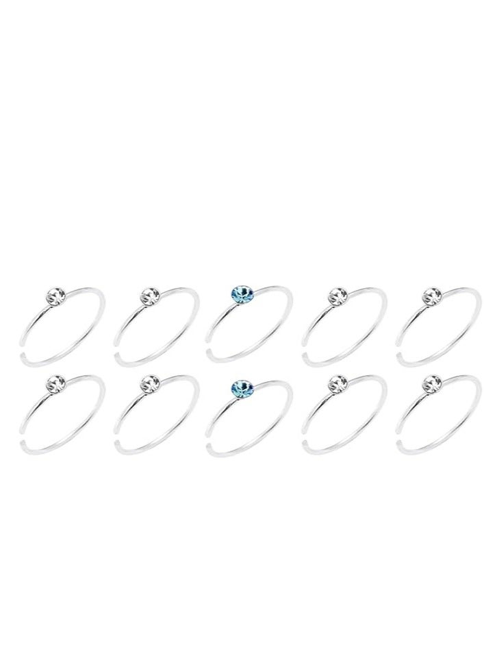 maya accessories nose ring piercings surgical stainless steel 5 peices (mixed random colors) - Image 1