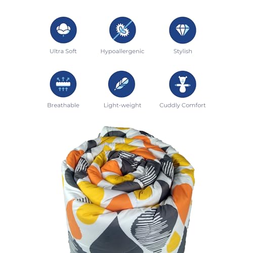 Zinnia Ultra Soft Microfibre Printed Comforter | (Print - Designer) (Drops and Grey) - Image 3