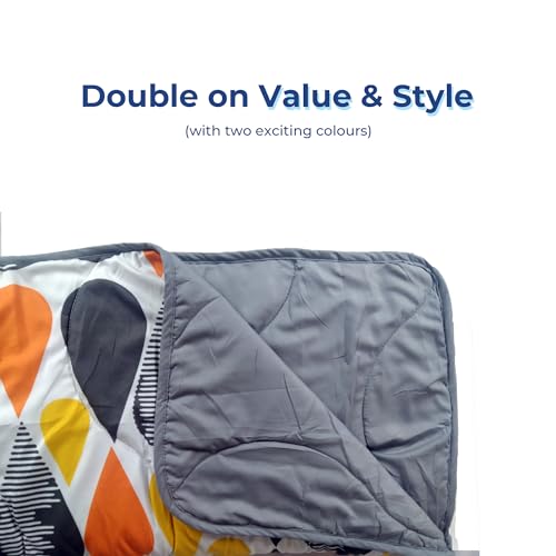 Zinnia Ultra Soft Microfibre Printed Comforter | (Print - Designer) (Drops and Grey) - Image 4
