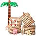 Jellyarch 10 Pcs Inflatable Palm Tree Set Giant Blow up Palm Tree Fake Wooden Boxes Natural Fishing Net Luau Party Decorations Hawaiian Tropical Birthday Party Decorations for Beach Ocean Jungle Decor - Image 3